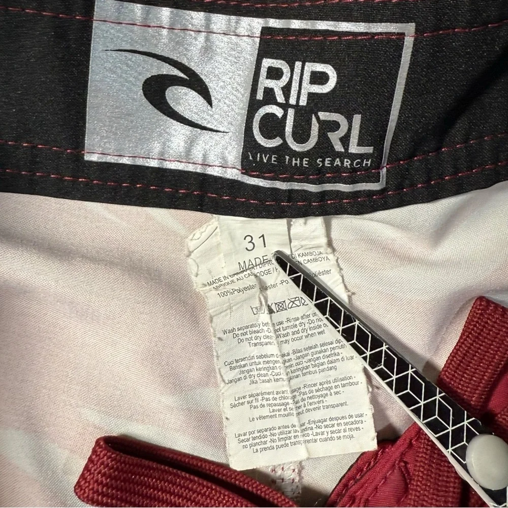 Rip Curl Men’s Hibiscus Board Shorts Red Size Small